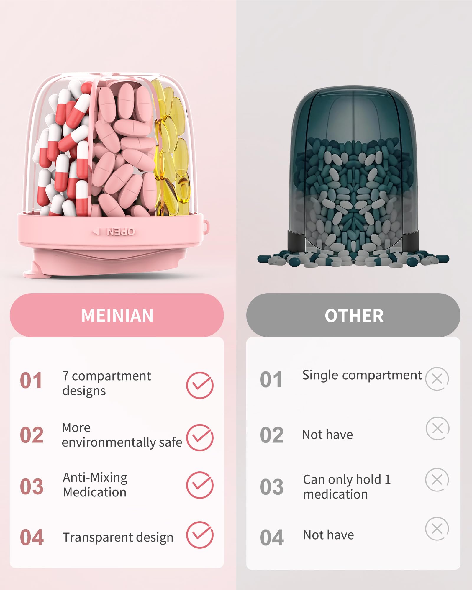 MEI NIAN Poignée nylon transport rose, pratique en voyage et en déplacement.