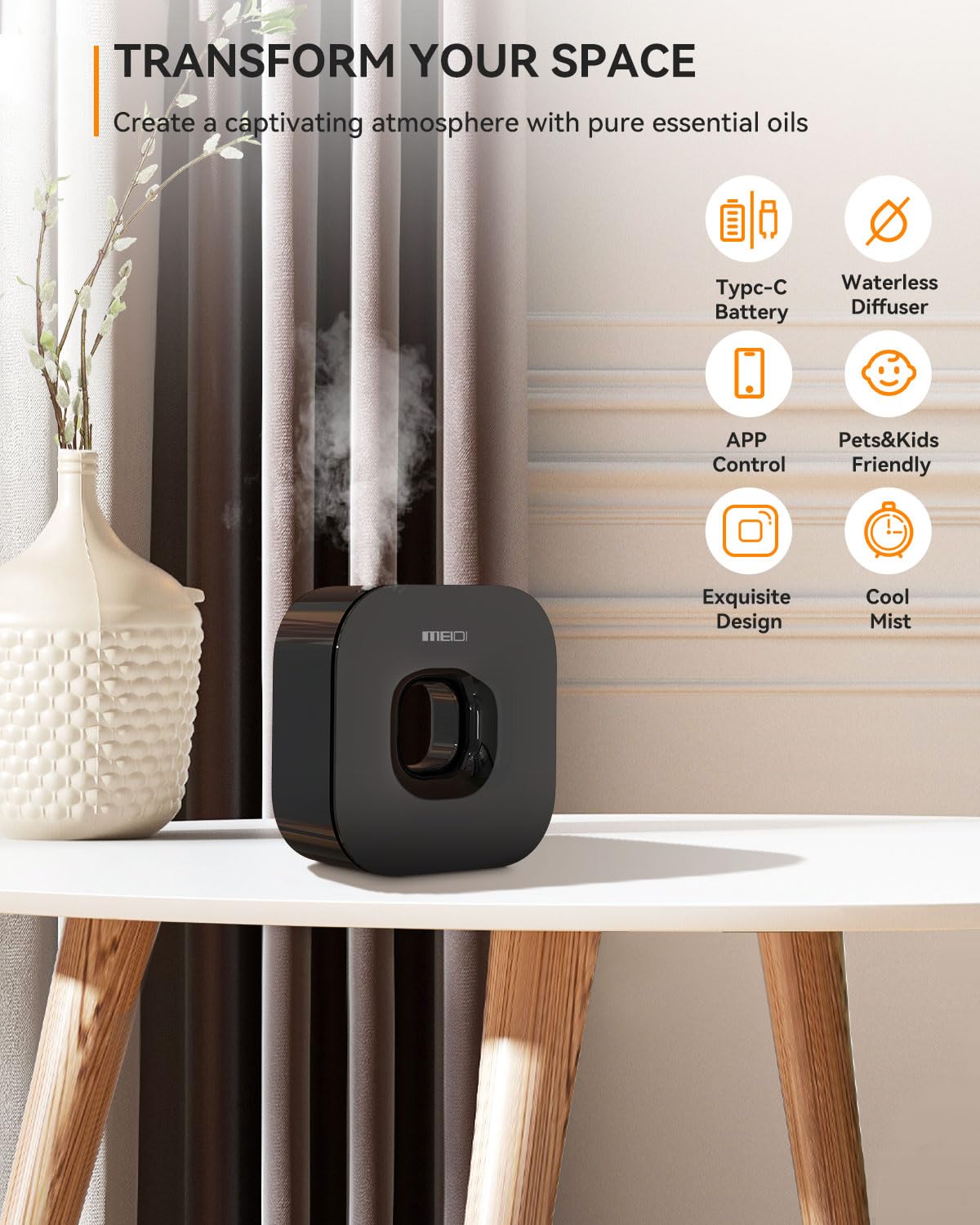 Installation bureau ou murale du diffuseur MEIDI pour gagner de la place.