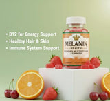 Emballage sans gluten affichant le logo Melanin Health.