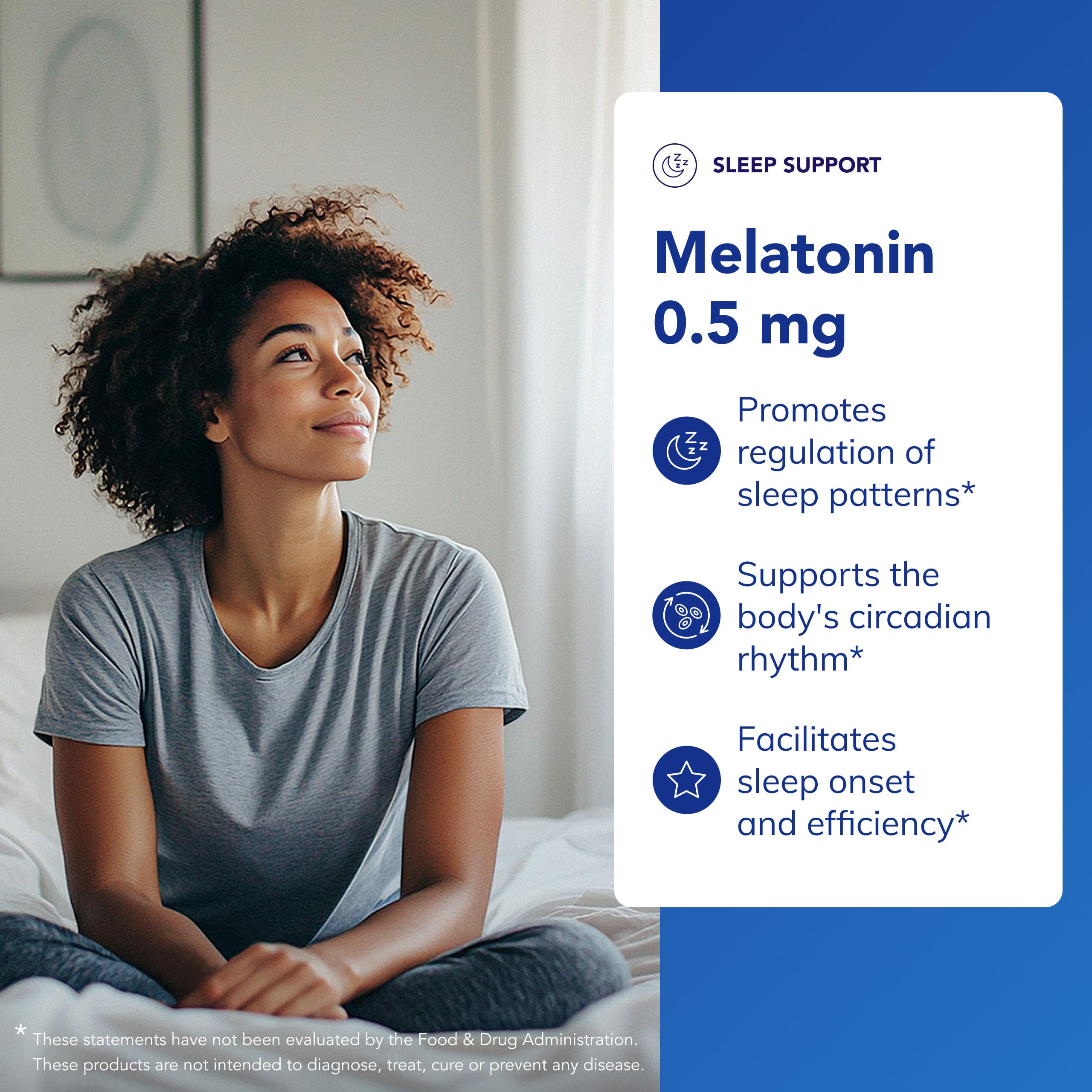 Emballage Pure Encapsulations – mélatonine 0,5 mg, sans allergènes fréquents.