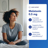 Emballage Pure Encapsulations – mélatonine 0,5 mg, sans allergènes fréquents.