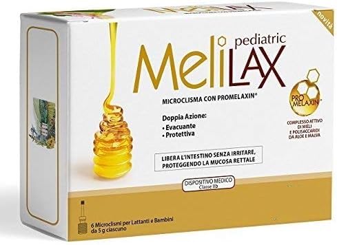 MELILAX microclisme pédiatrique emballage 6x5 g, pratique pour évacuation douce chez les enfants