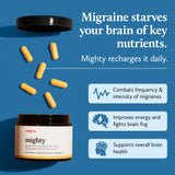 Melina Mighty feverfew et CoQ10, ingrédients historiques pour le quotidien.