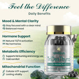 Étiquette et emballage Meliorantheris TriDexThyro, présentation du produit et de ses ingrédients.