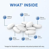 Mellk Calcium – étiquette nutritionnelle claire et complète, renseignant le calcium et les vitamines.