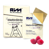 MeltinStrips emballage et sachet framboise, format pratique pour voyager