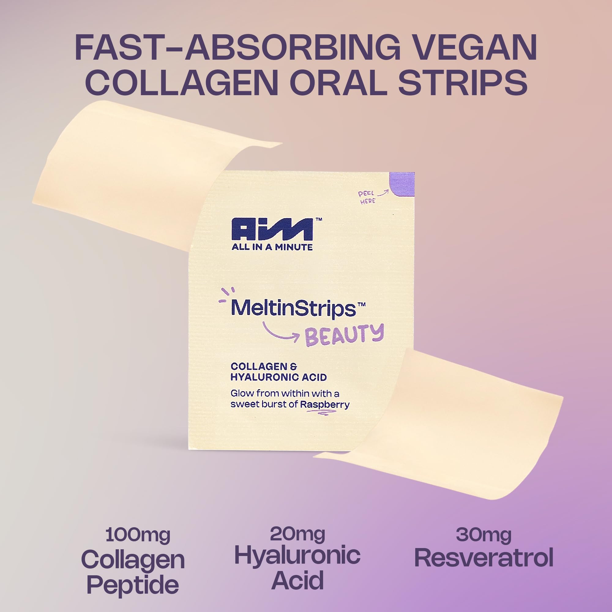 MeltinStrips saveur framboise, close-up et plaisir sans sucre