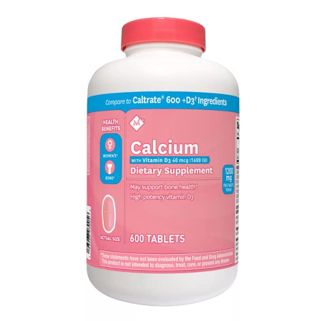 Member's Mark calcium 600 mg avec vitamine D3 – bouteille claire, support quotidien de l'apport nutritionnel.