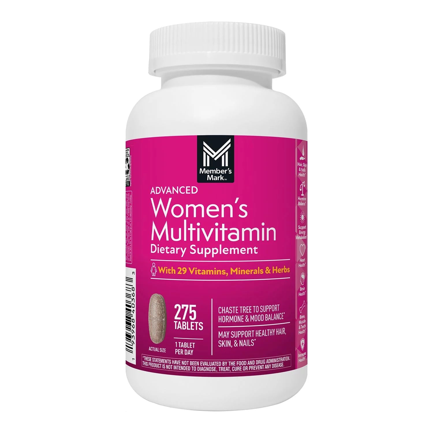 MEMBER’S MARK – Multivitamines quotidiennes pour femmes, image bouteille.