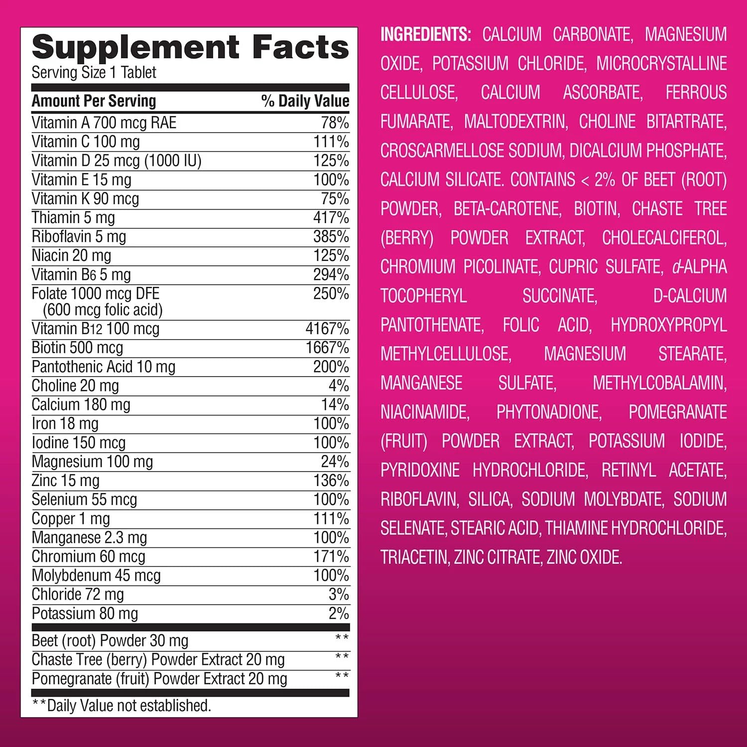 MEMBER’S MARK – Comprimés multivitamines visibles, usage quotidien.