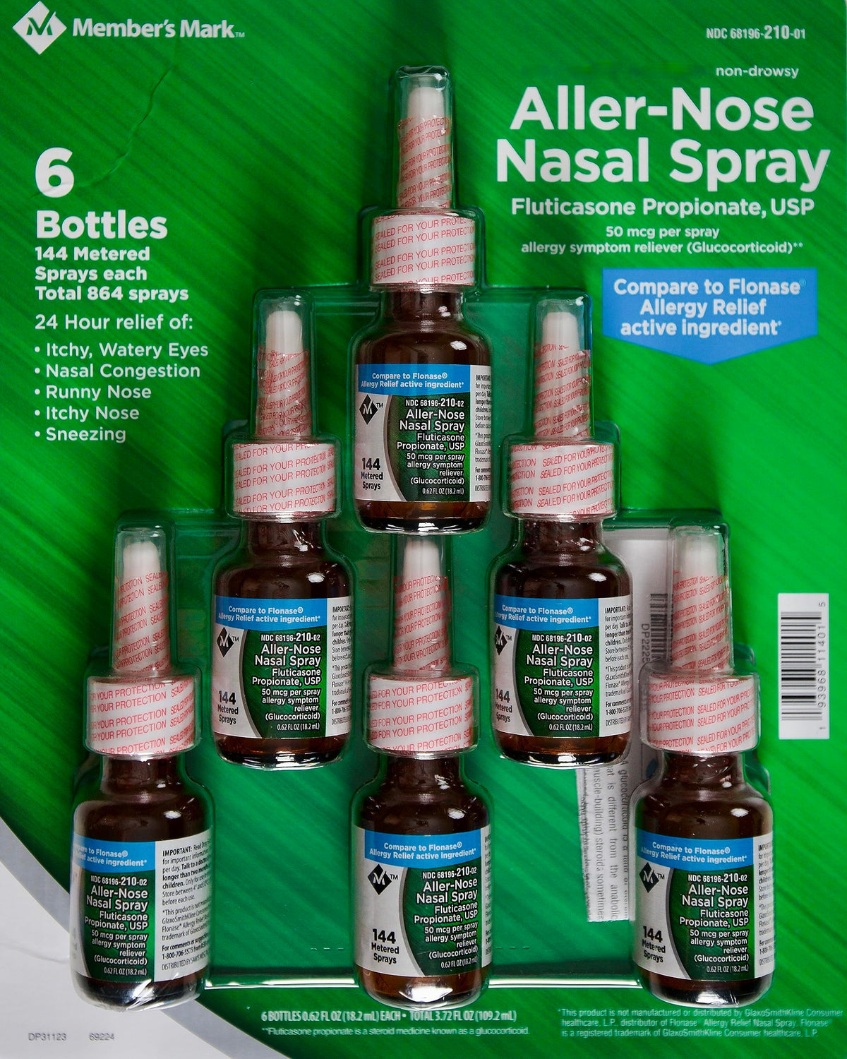 MEMBER´S MARK pulvérisateur nasal – bouteille de 18 ml, soulagement possible des symptômes allergiques.