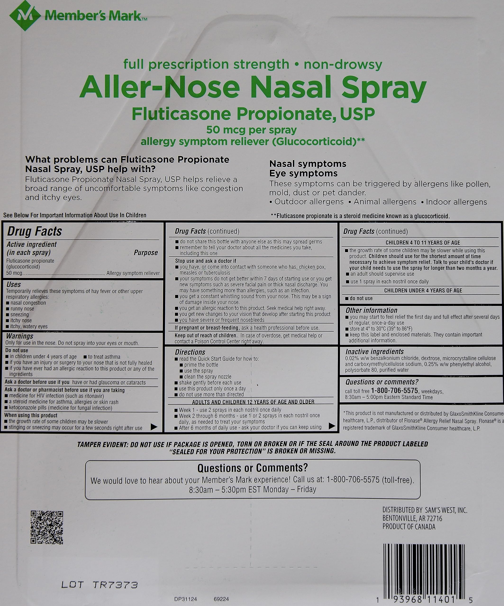 MEMBER´S MARK pulvérisateur nasal – embout pratique pour une utilisation simple et rapide.