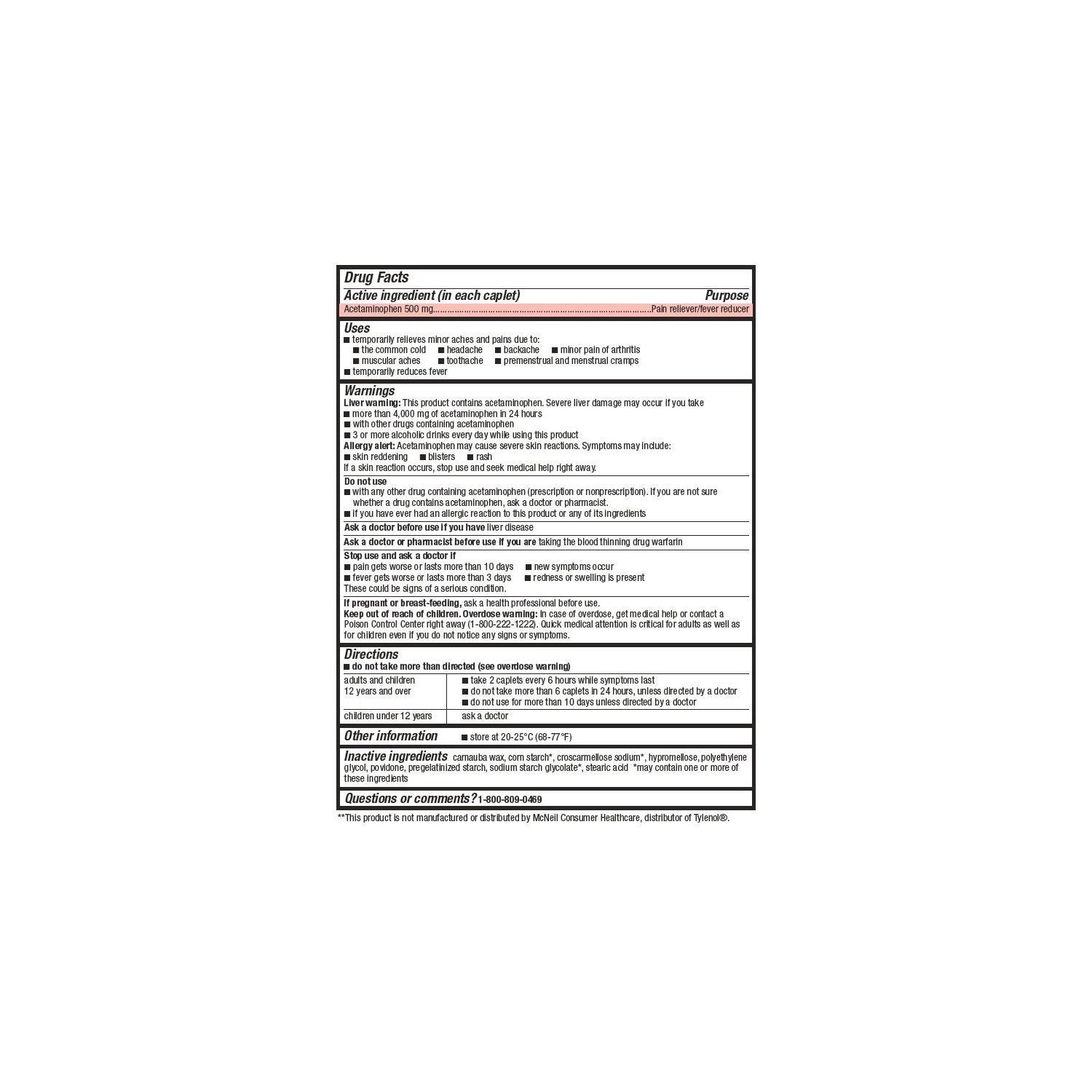 Member's Mark Paracétamol 500 mg – Paquet double, facilité d'utilisation et dosage pratique.