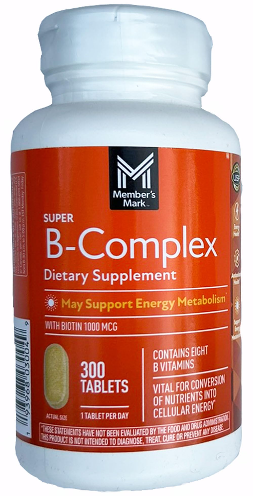 Bouteille Members Mark Super B-Complex prête à s’intégrer à votre routine énergétique
