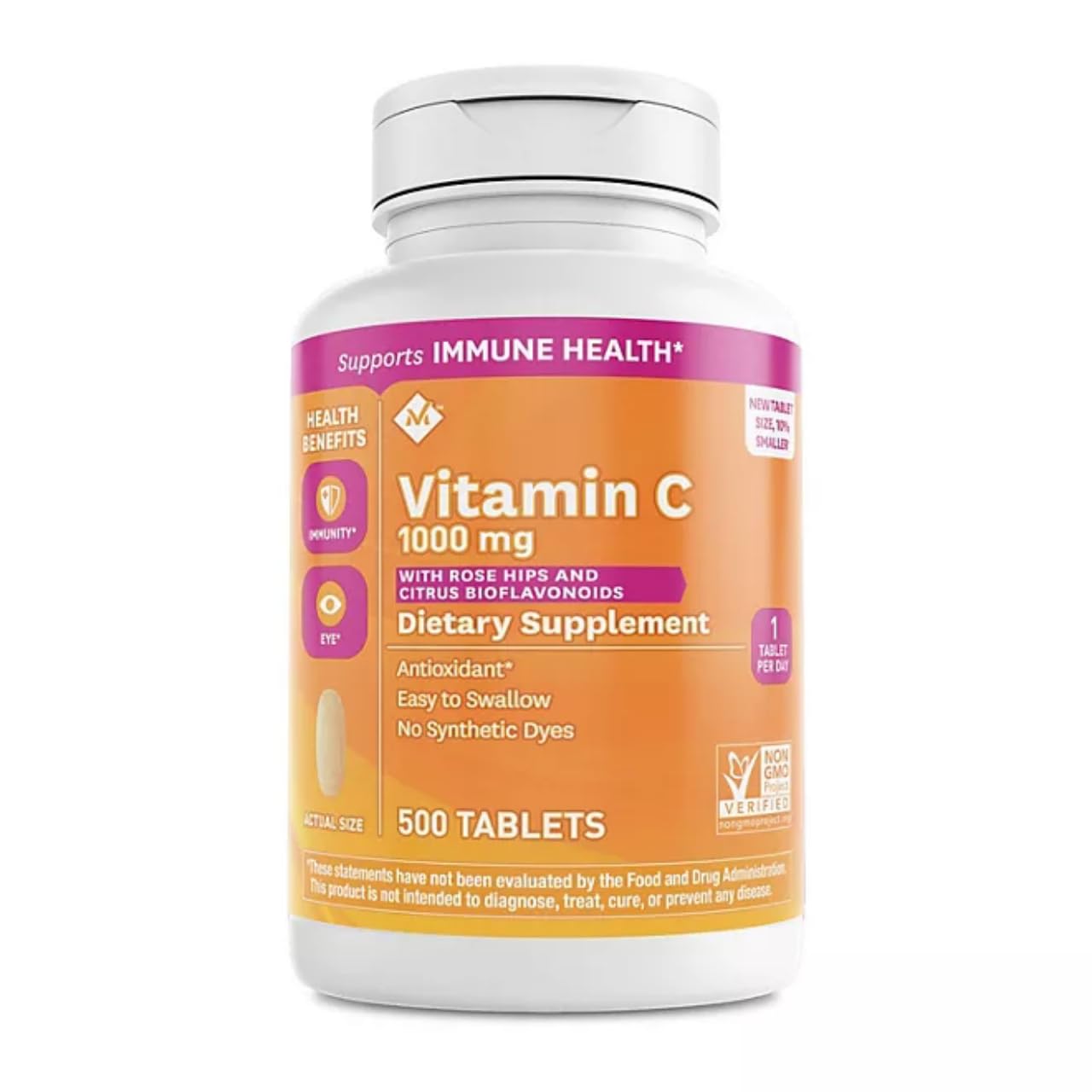 Member's Mark Vitamine C 1000 mg avec cynorrhodon – capsules faciles à prendre pour l'immunité potentielle