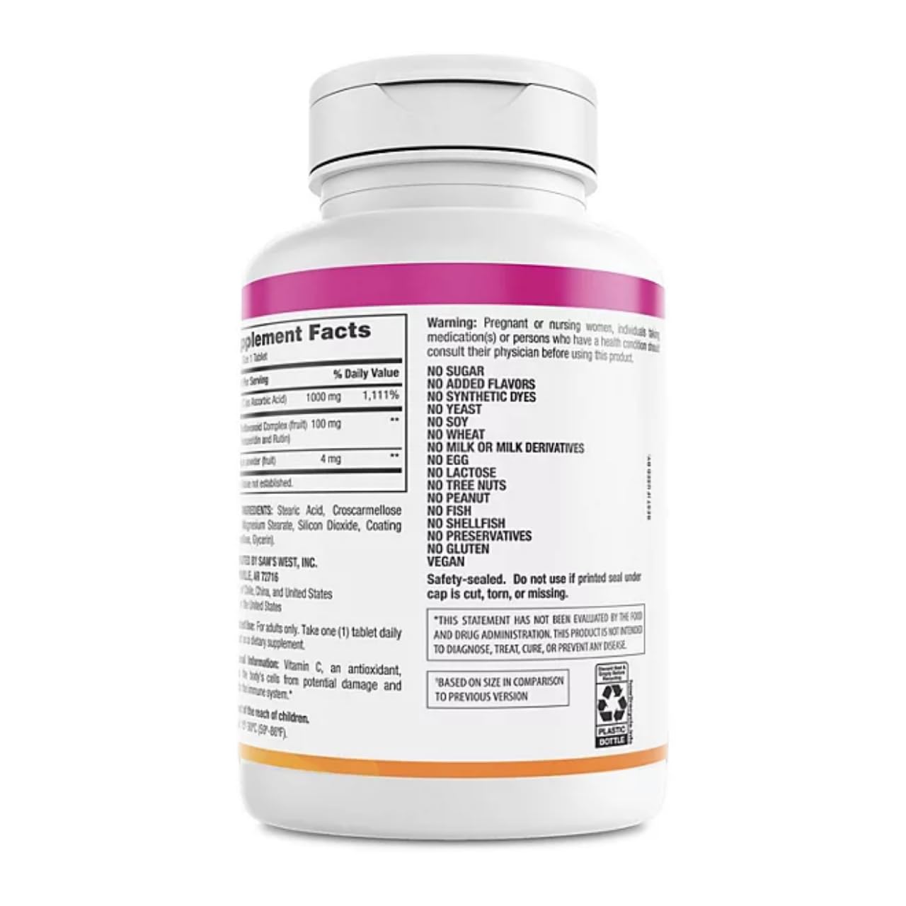 Member's Mark Vitamine C 1000 mg – cynorrhodon et bioflavonoïdes, format 500 comprimés
