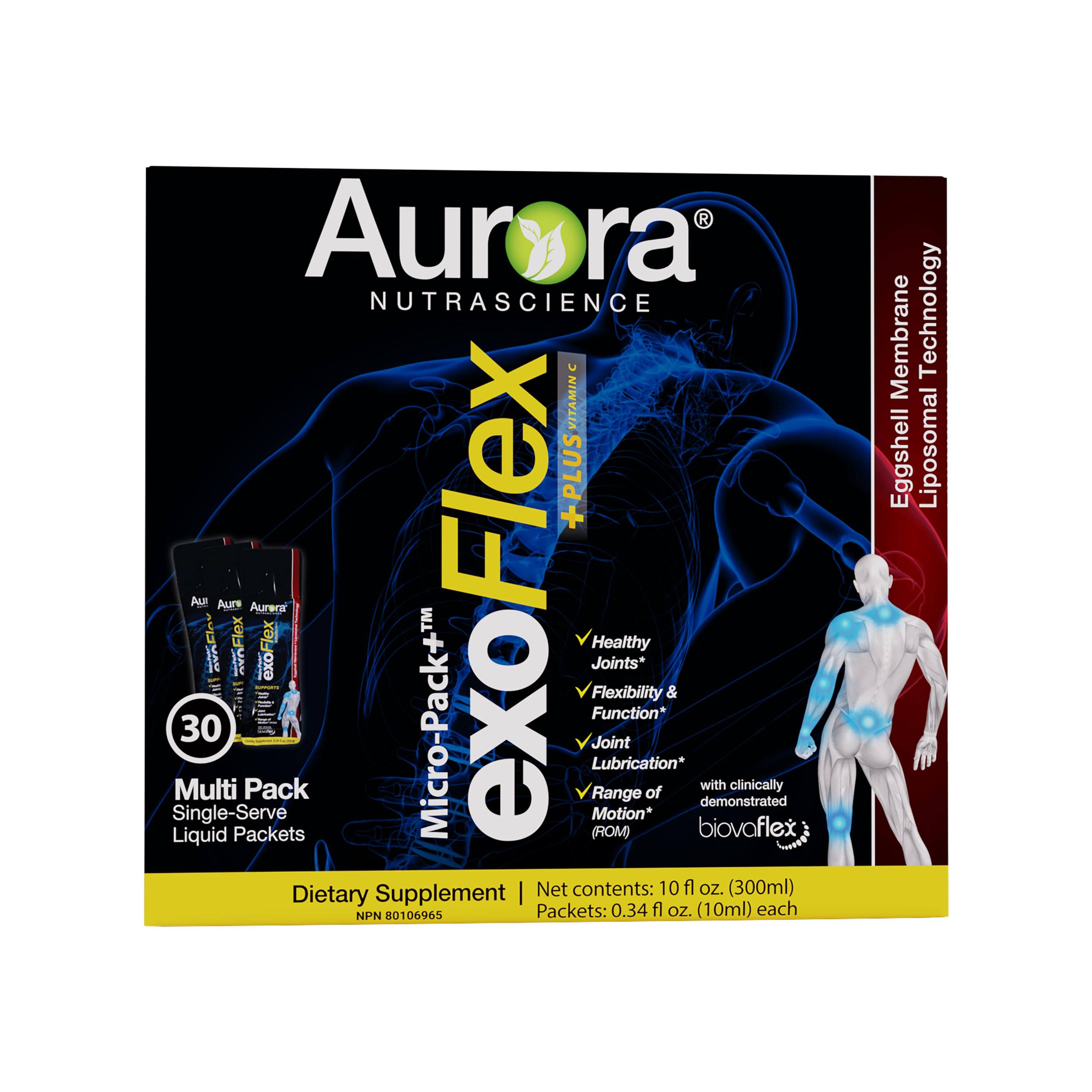 Aurora Nutrascience membrane-doeuf ExoFlex soutient les articulations et la mobilité