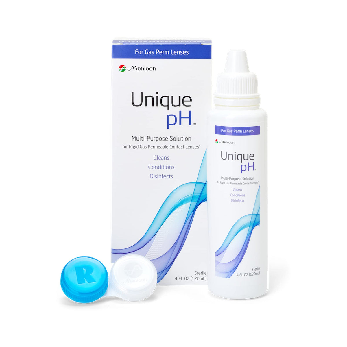 Menicon Unique bouteille: solution multi-usage pour lentilles et confort oculaire.