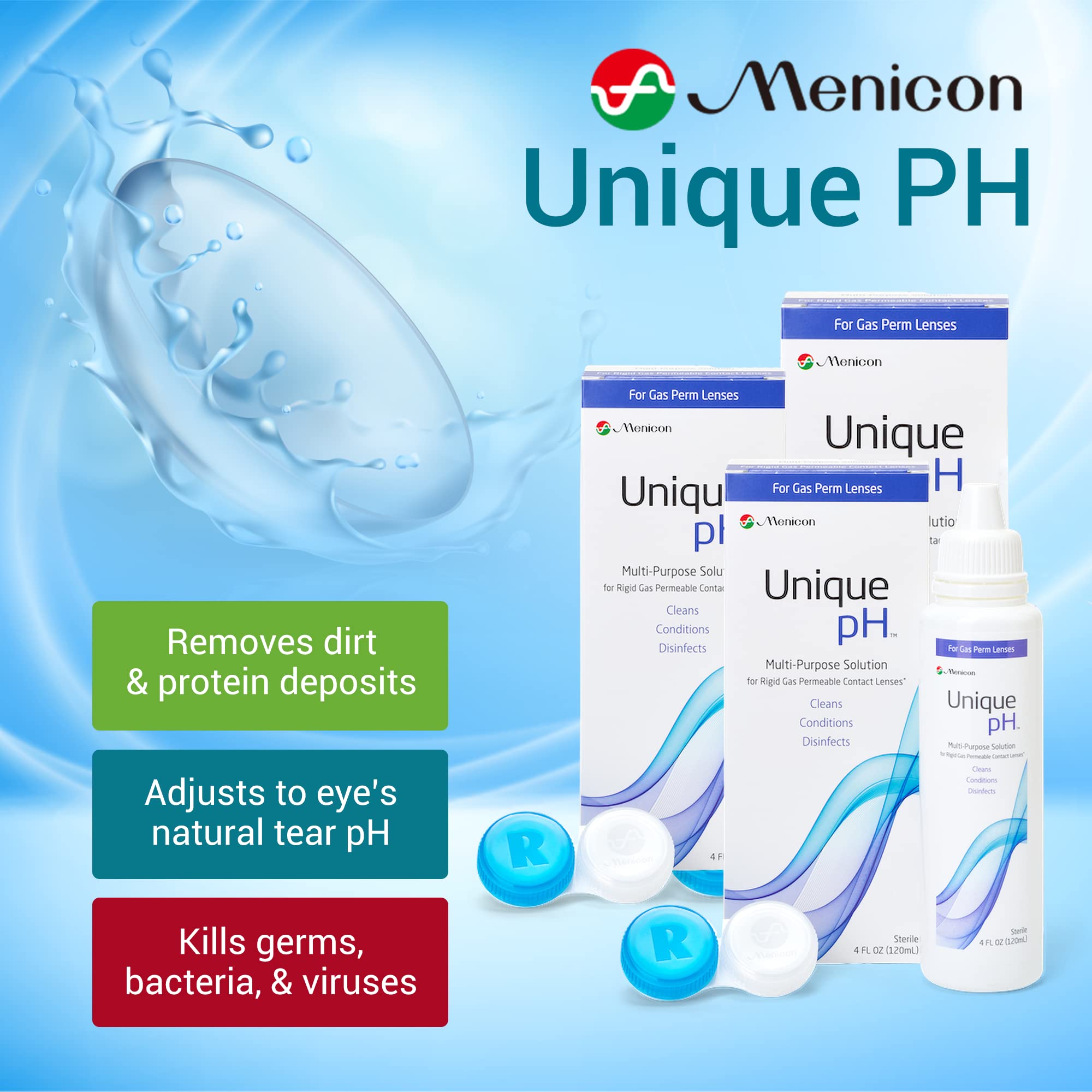 Menicon Unique pH : étui lentilles inclus pour transporter vos lentilles en sécurité