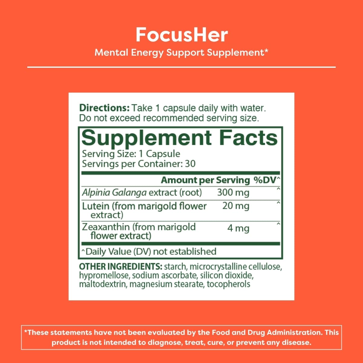 Lutemax 2020 dans FocusHer soutient la santé maculaire et la fonction cérébrale.