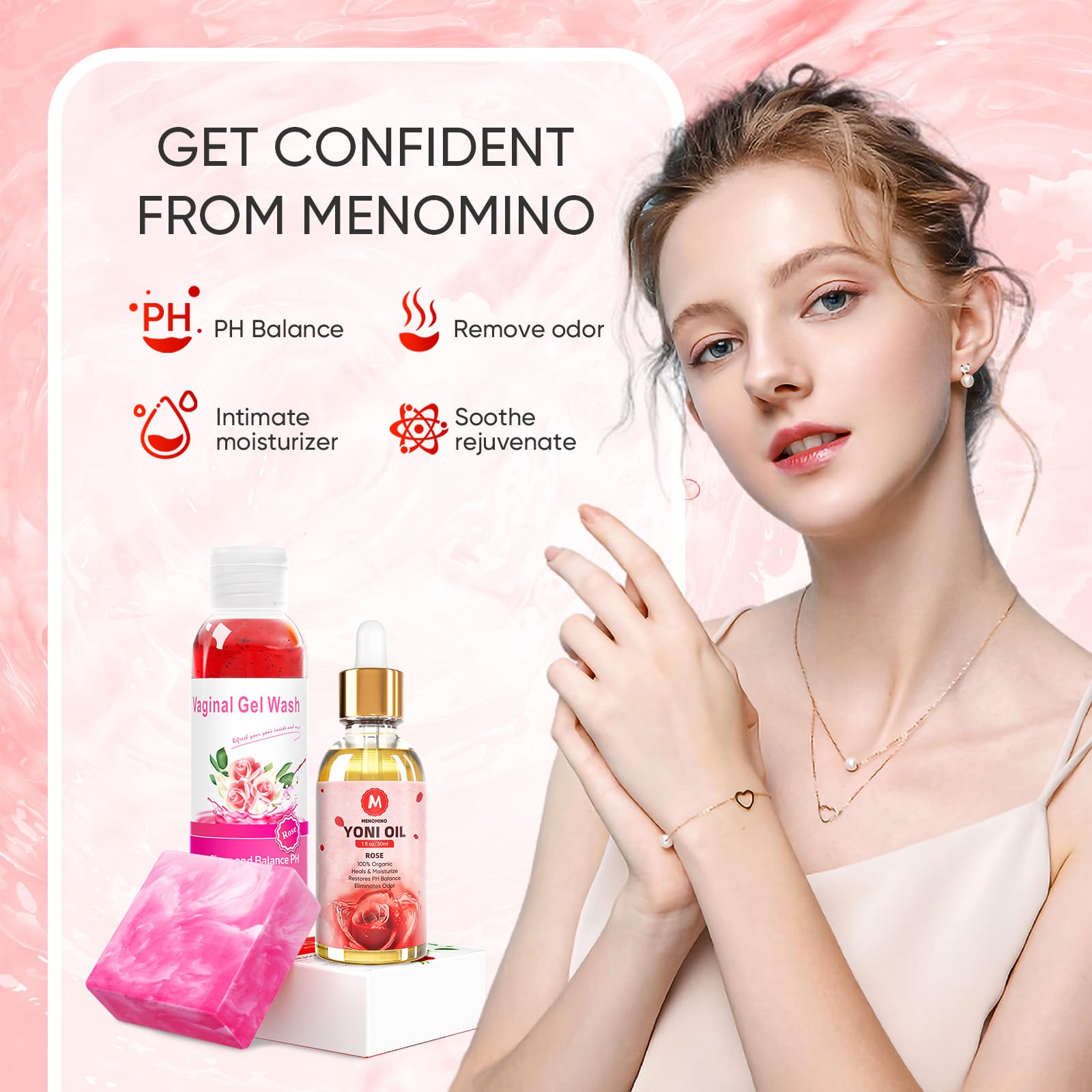 MENOMINO Coffret Yoni – emballage soigné et trio hygiénique