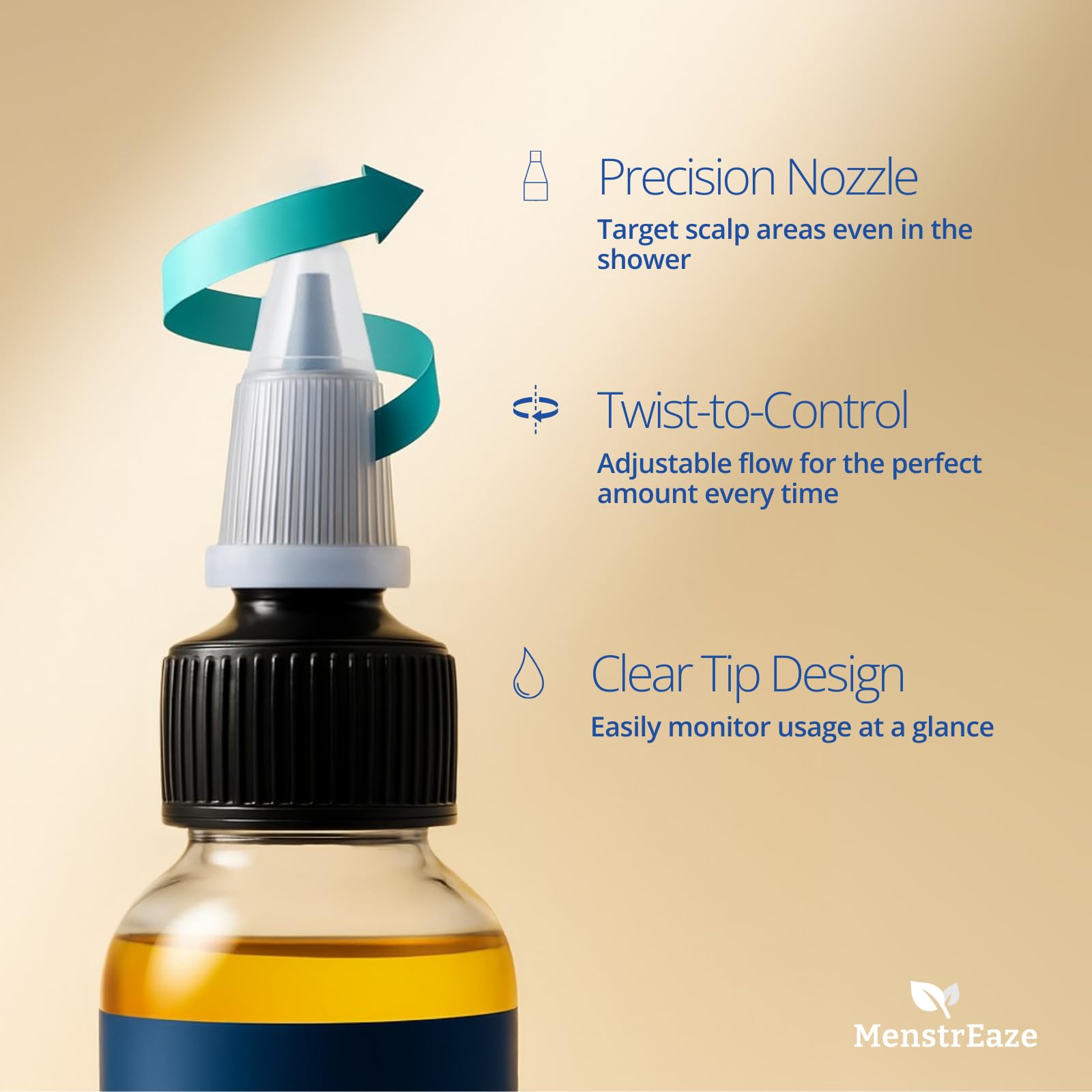 MenstrEaze – absorption rapide sans gras, cheveux plus doux et faciles à coiffer.