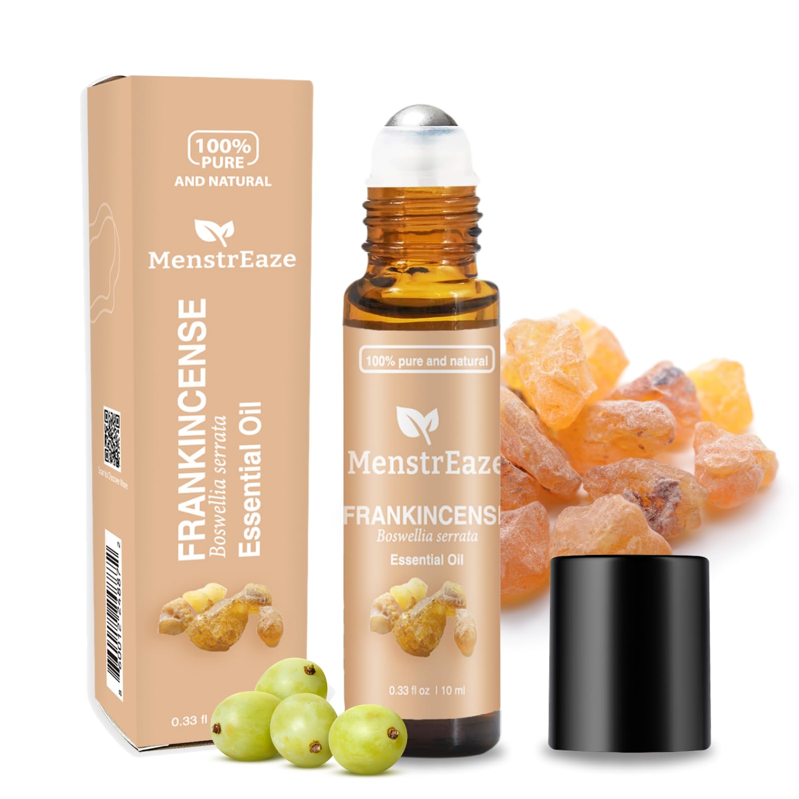MenstrEaze Roll-on Frankincense et huile de raisin, peau nourrie et teint frais