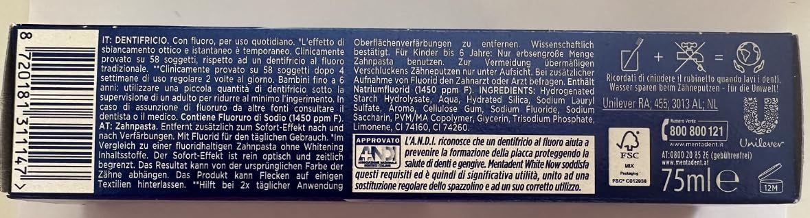 Mentadent - sourire plus lumineux après brossage régulier.