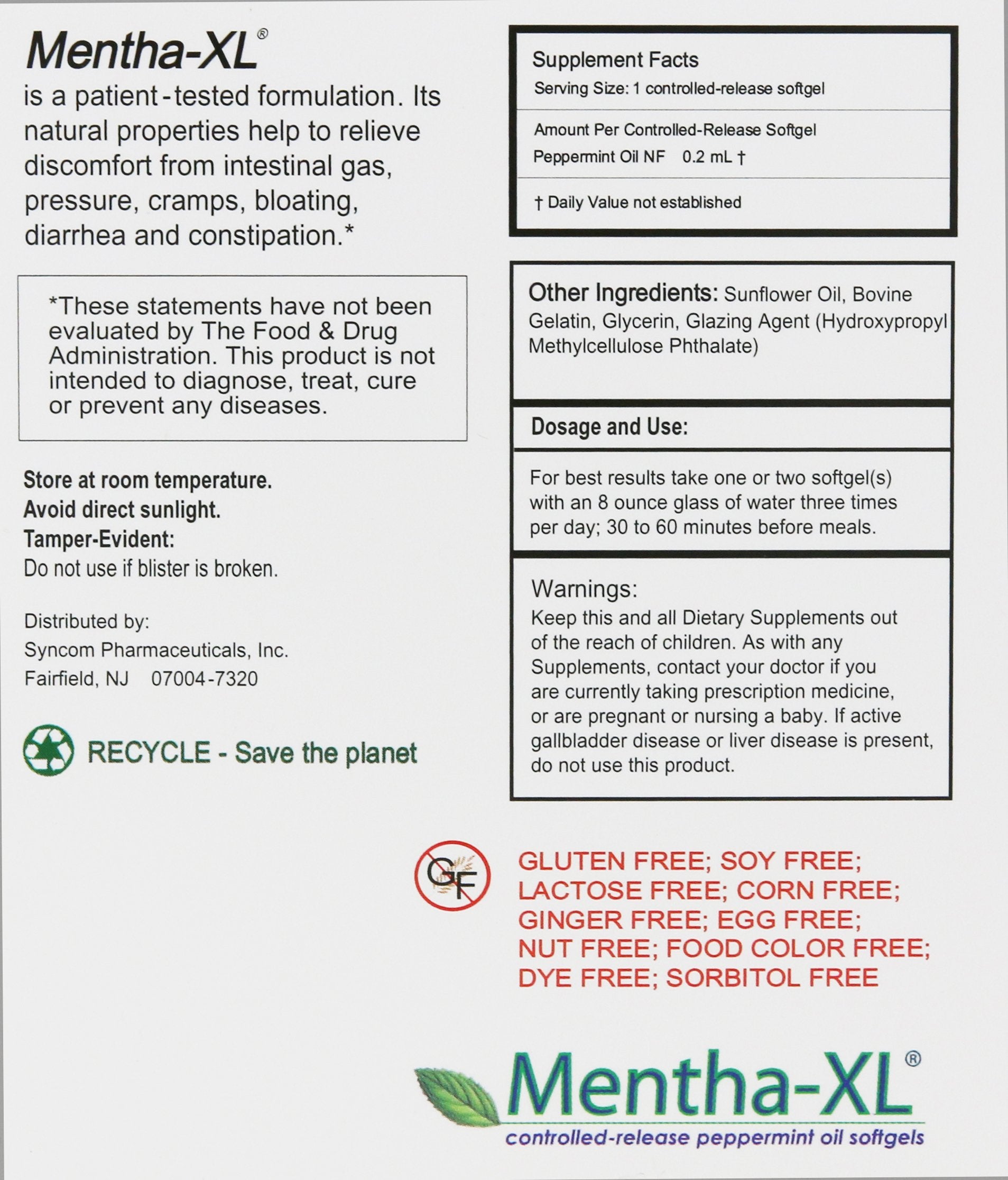 Mentha-XL blister: conditionnement scellé préservant les ingrédients actifs.