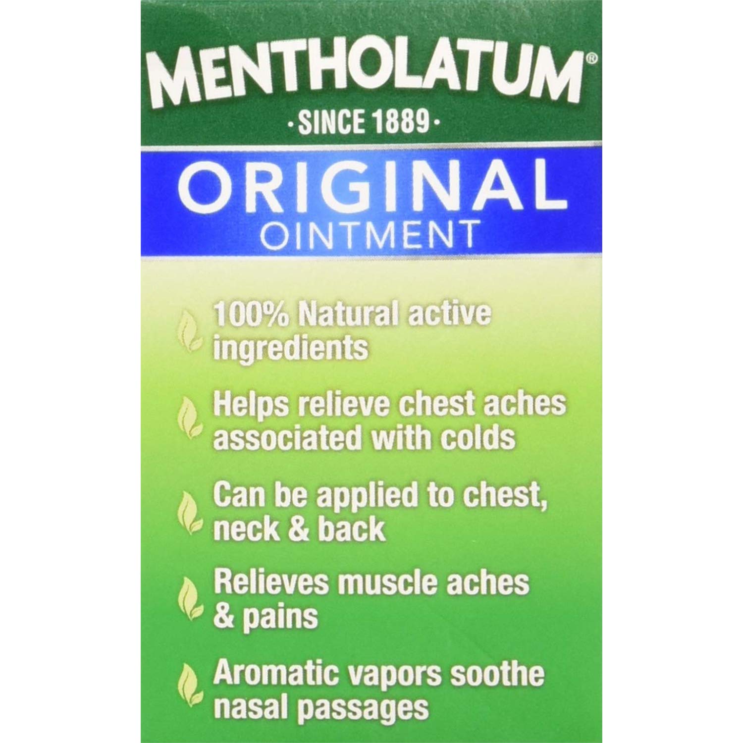 Mentholatum Original Pommade Dos: application facile pour détendre les muscles.