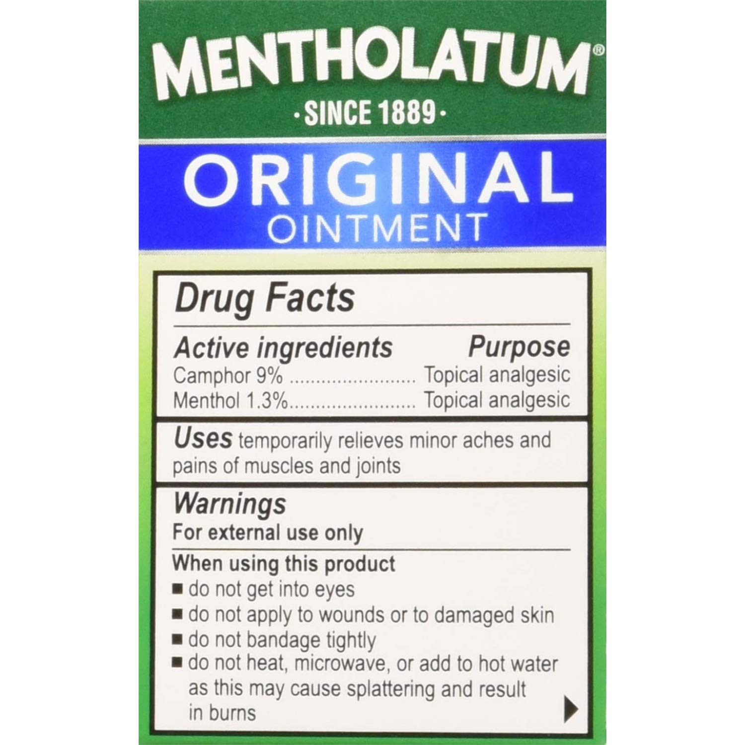 Mentholatum Original Pommade Douleurs Musculaires: peut accompagner l’effort et favoriser le confort.