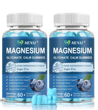 Gommes MENXI Magnésie en bouteille bleue, soutien potentiel au calme et muscles.