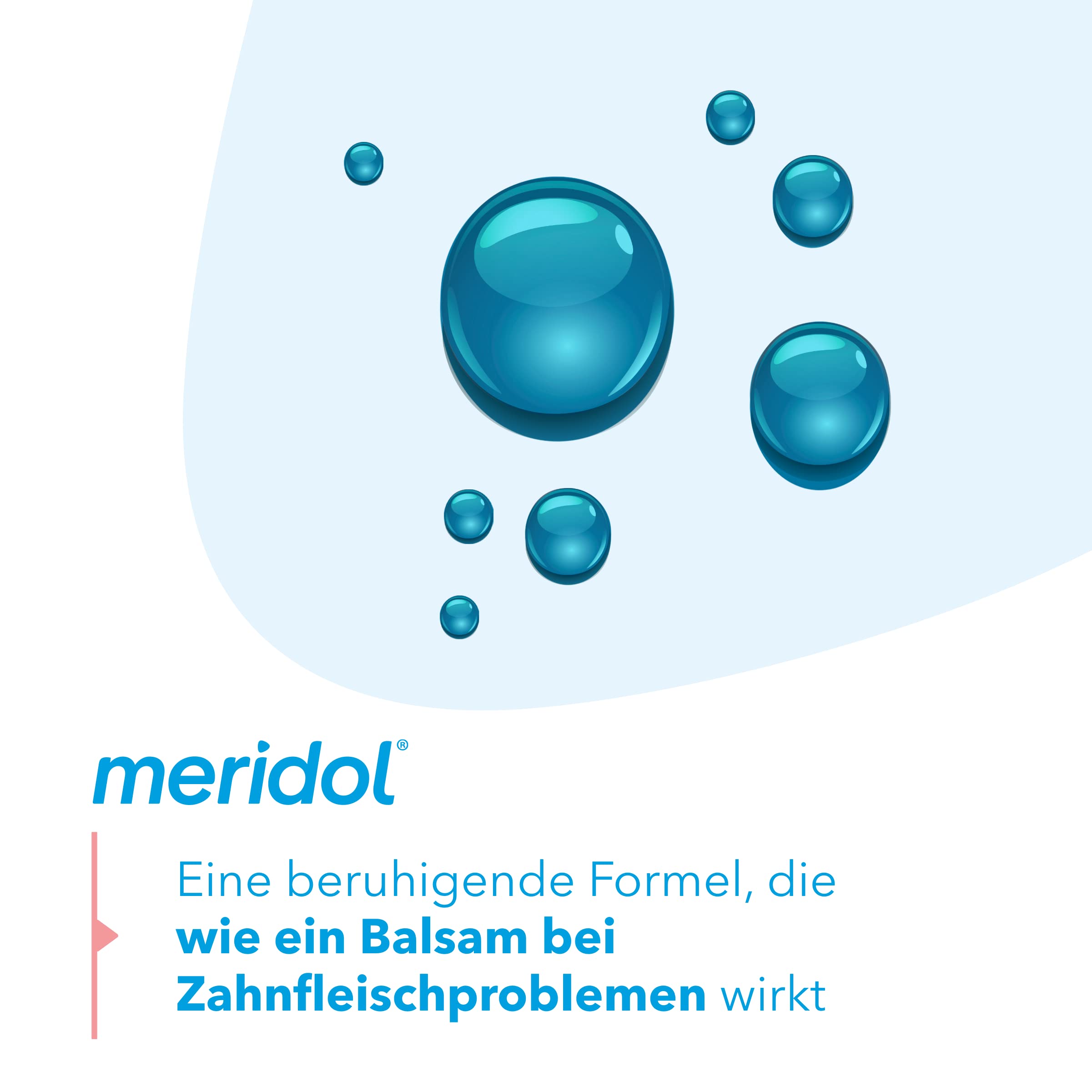 Meridol bain de bouche halitose, arôme menthe douce pendant l’utilisation