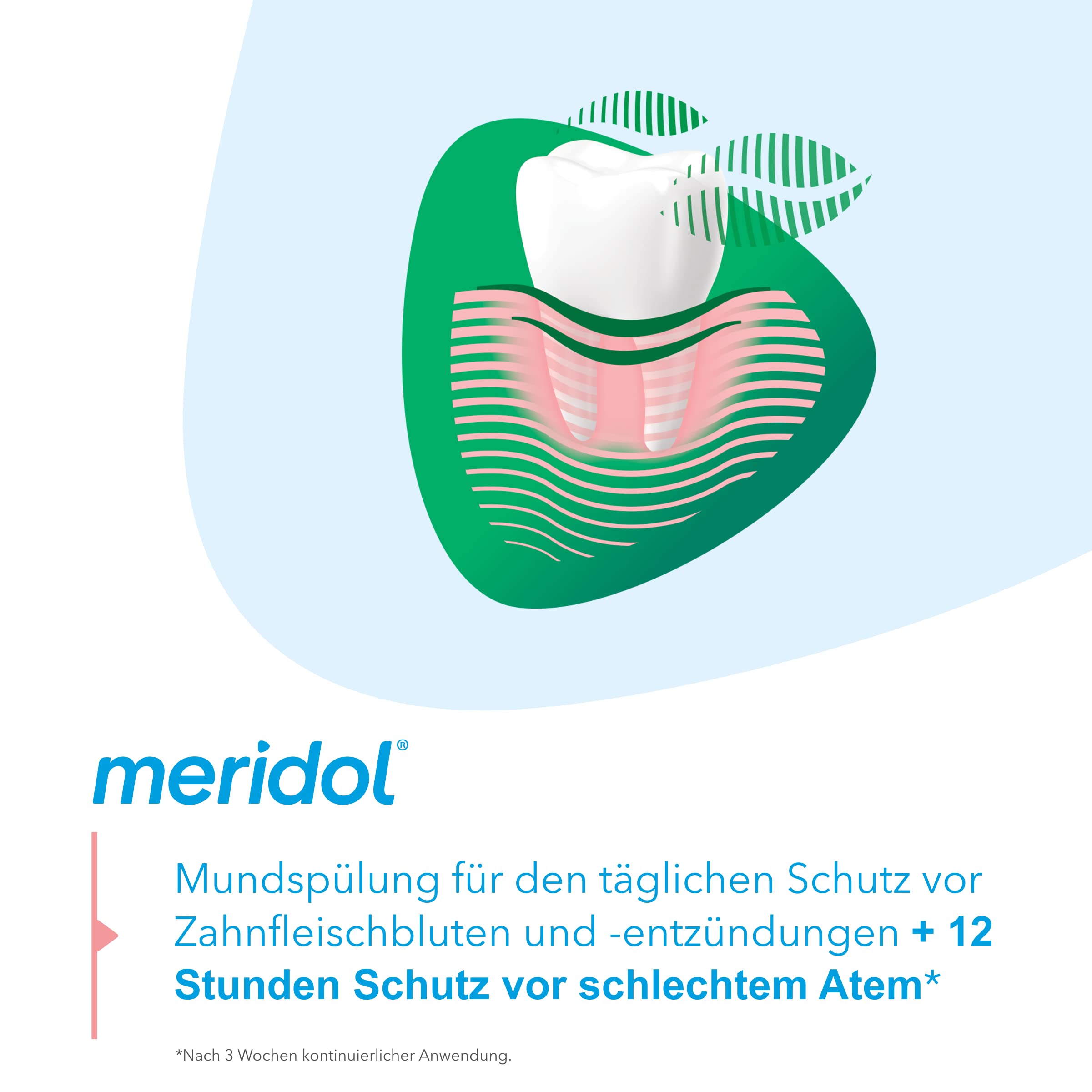 Meridol bain de bouche halitose, doseur intégré pour dosage précis