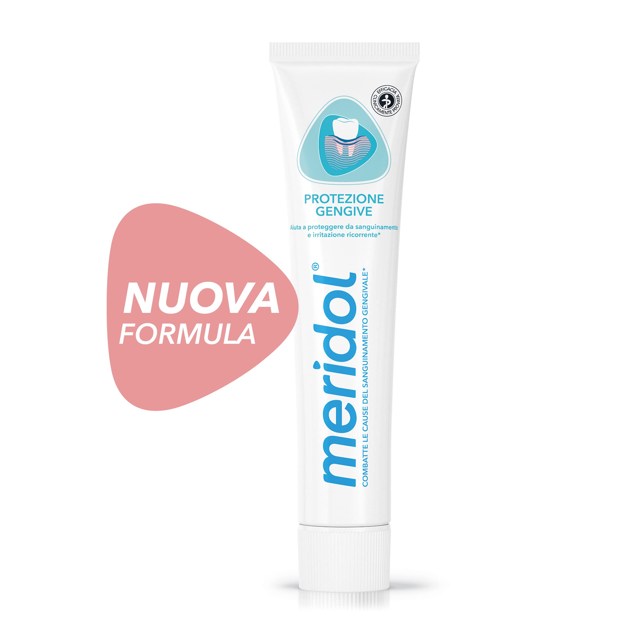 Meridol dentifrice 75ml tube, présentation simple et efficace.