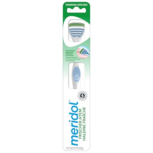 Meridol nettoyeur-langue-reliefs-doux offre un contact doux lors du brossage quotidien