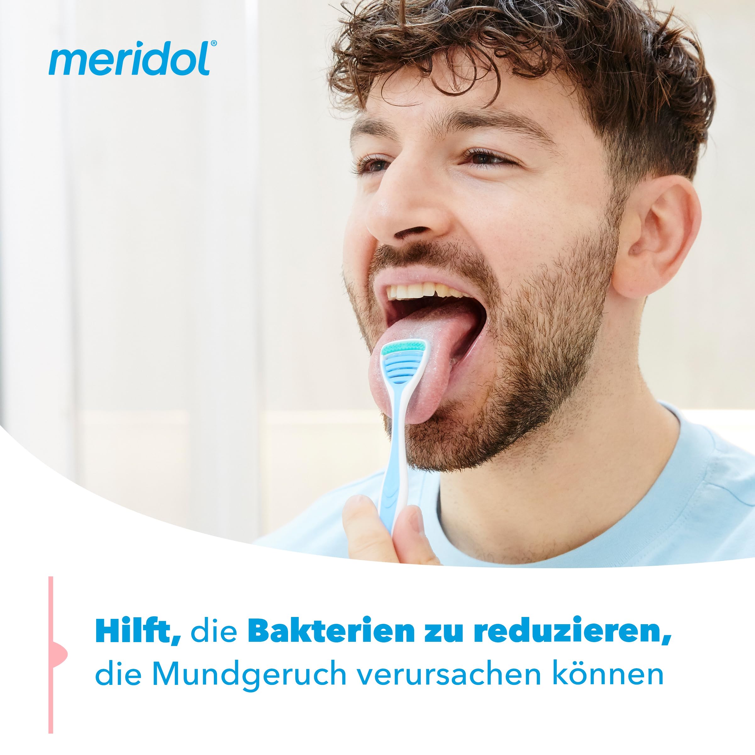 Meridol nettoyeur-langue-surface-lisse réduit les irritations pendant le nettoyage