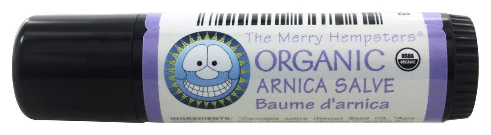Merry Hempsters Arnica Baume en tube, texture riche pour les muscles fatigués.