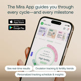 Mira Fertilite Max - mesures d'hormones LH PdG et E3G affichées dans l'app.