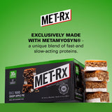 Barre MET-Rx Big 100 Colossal, mélange Metamyosyn pour un soutien musculaire potentiel.