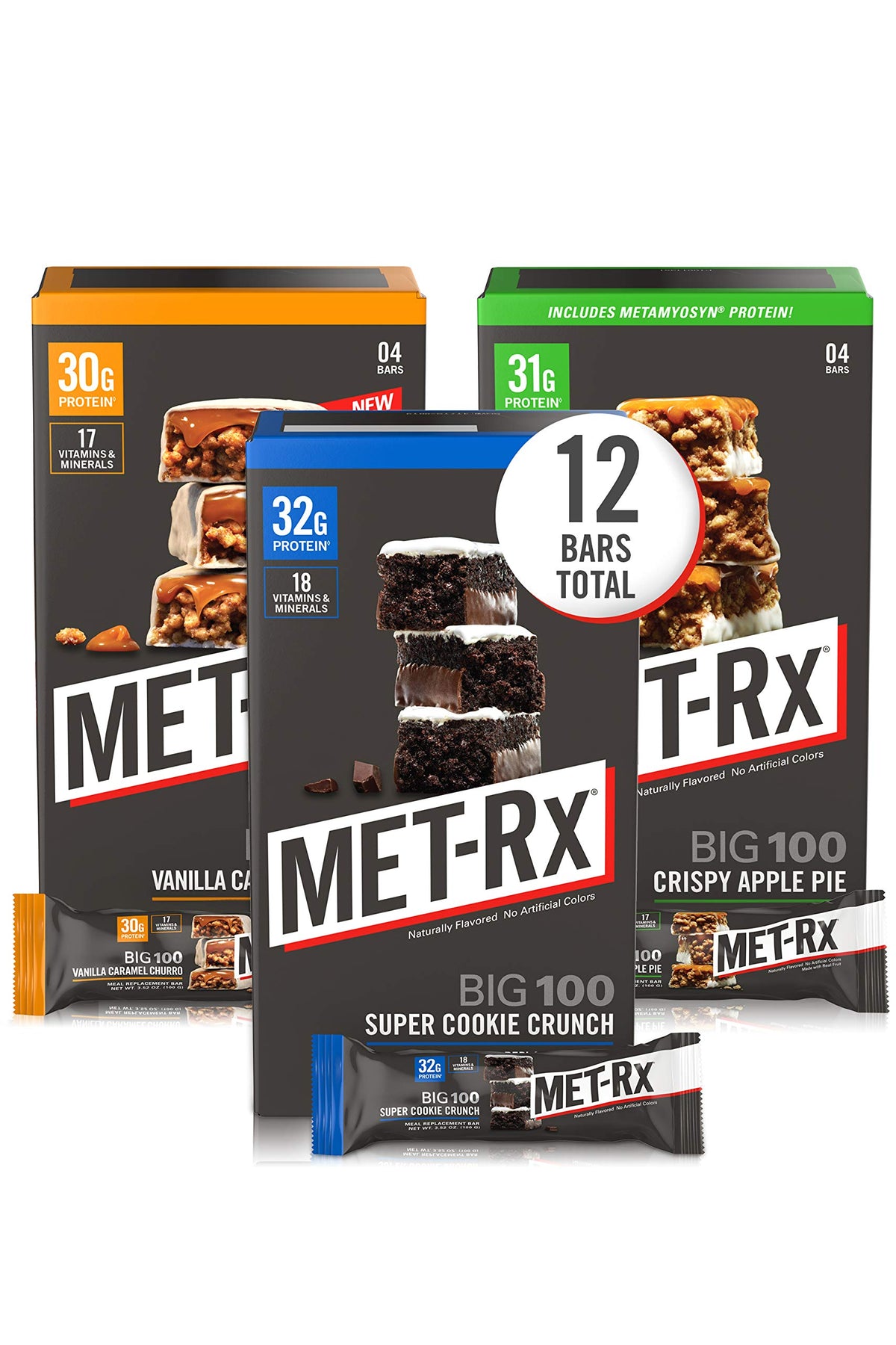 MET-Rx Big 100 Croquant Biscuit – emballage pratique pour une collation rapide.