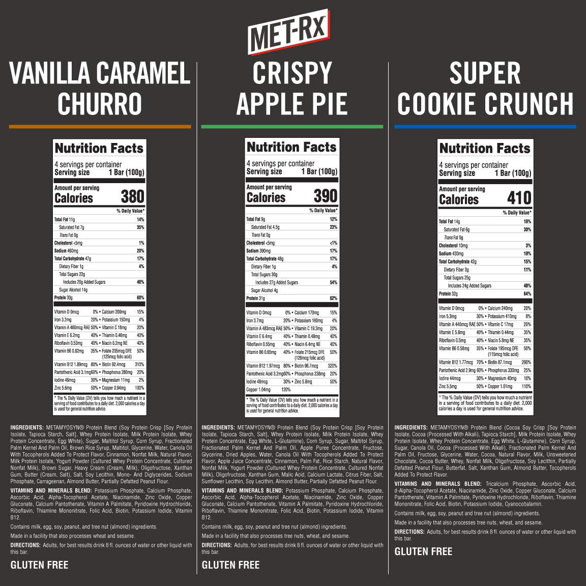 MET-Rx Big 100 Vanille Caramel Churro – pré-entraînement savoureux et rapide.