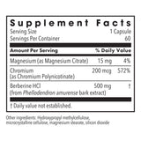 Metabolic Maintenance Berberine + Chromium – capsules de 500 mg faciles à prendre au quotidien.