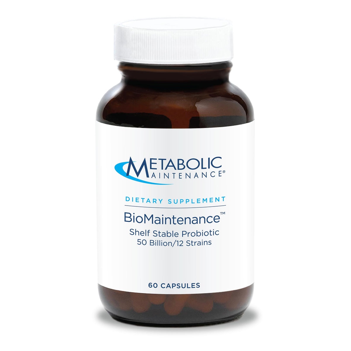 BioMaintenance : bouteille probiotiques stable sur étagère, pratique à emporter et utiliser.
