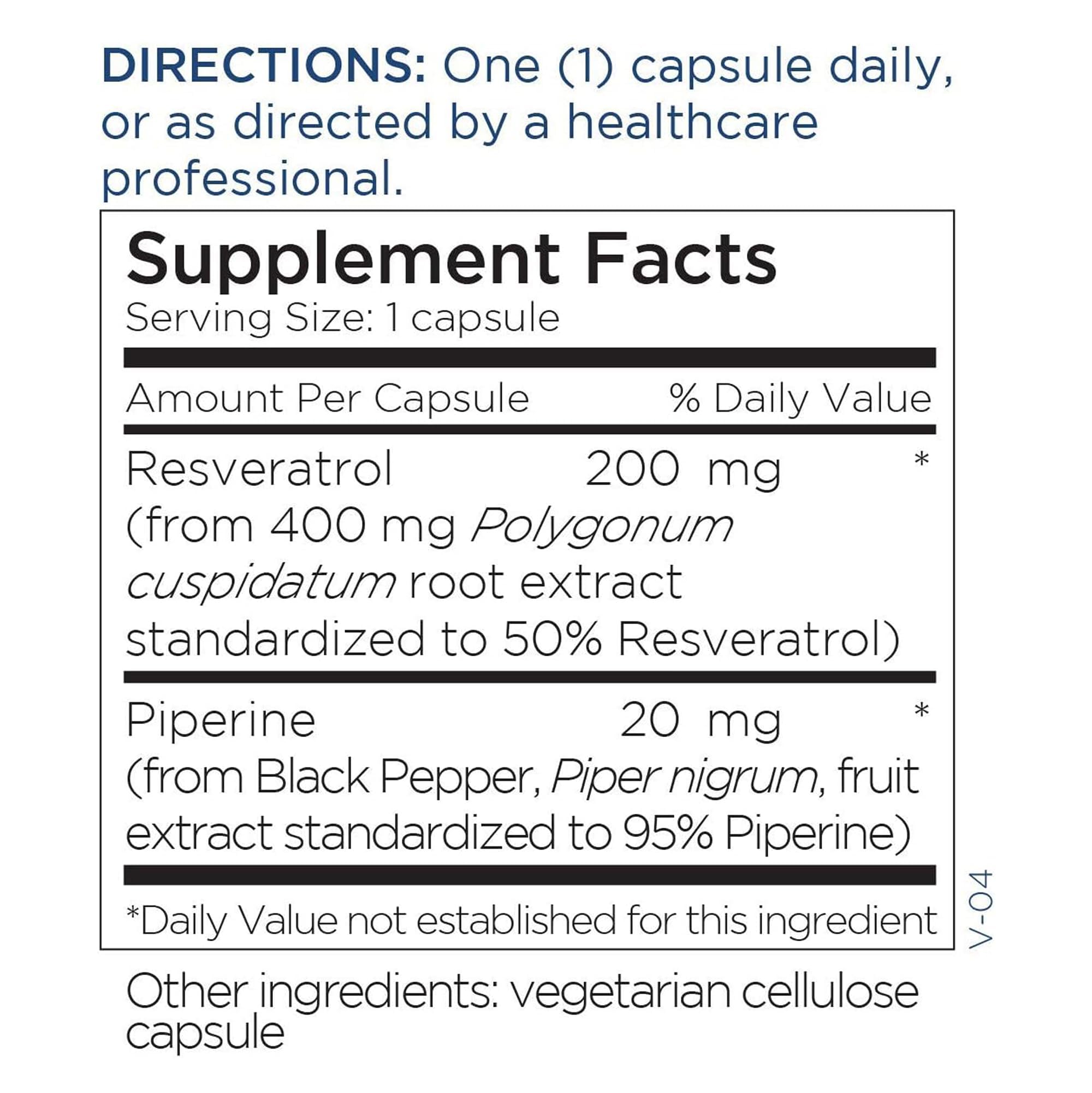 Capsules Metabolic Maintenance Resveratrol pipérine, absorption améliorée et biodisponibilité.