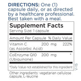 Metabolic Maintenance CoQ10 200 mg, prise quotidienne recommandée avec repas.