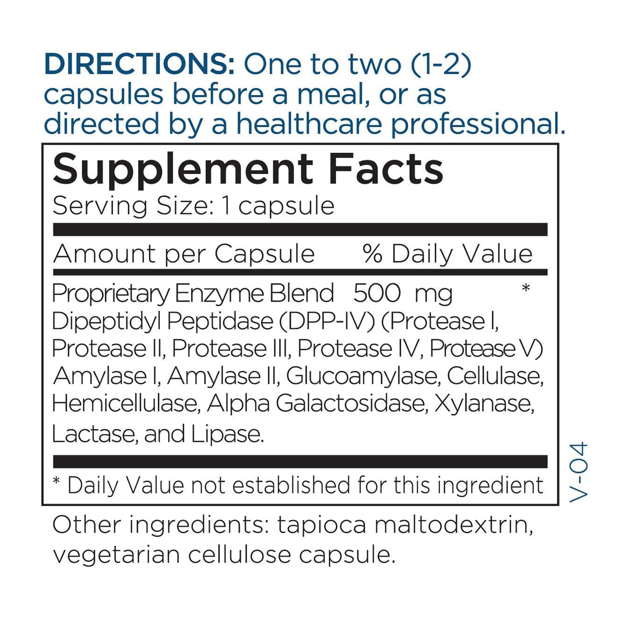 GluDaZyme : utilisation quotidienne suggérée avec les repas riches pour soutenir la digestion.