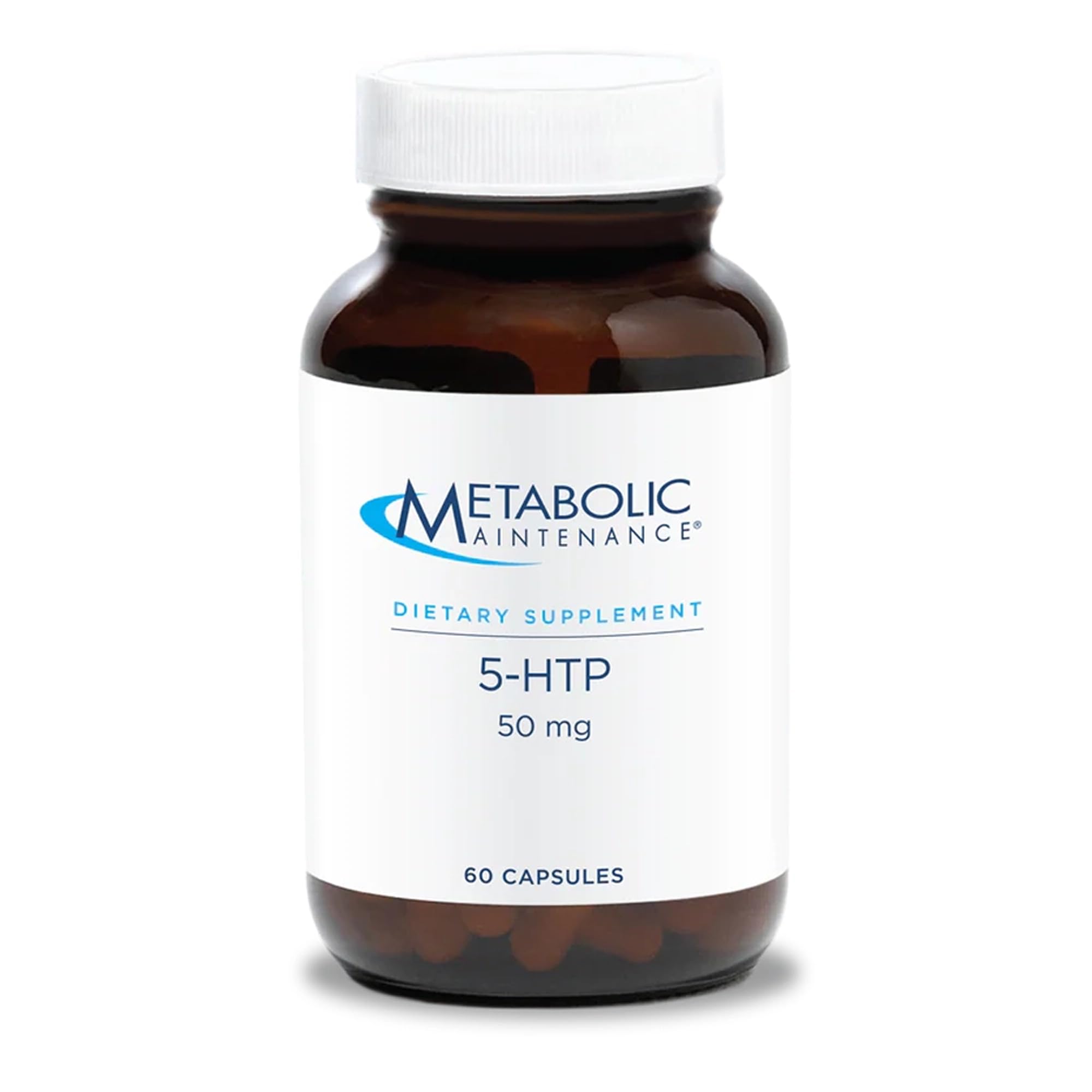 Bouteille Metabolic Maintenance 5-HTP 100 mg prête pour une routine nocturne