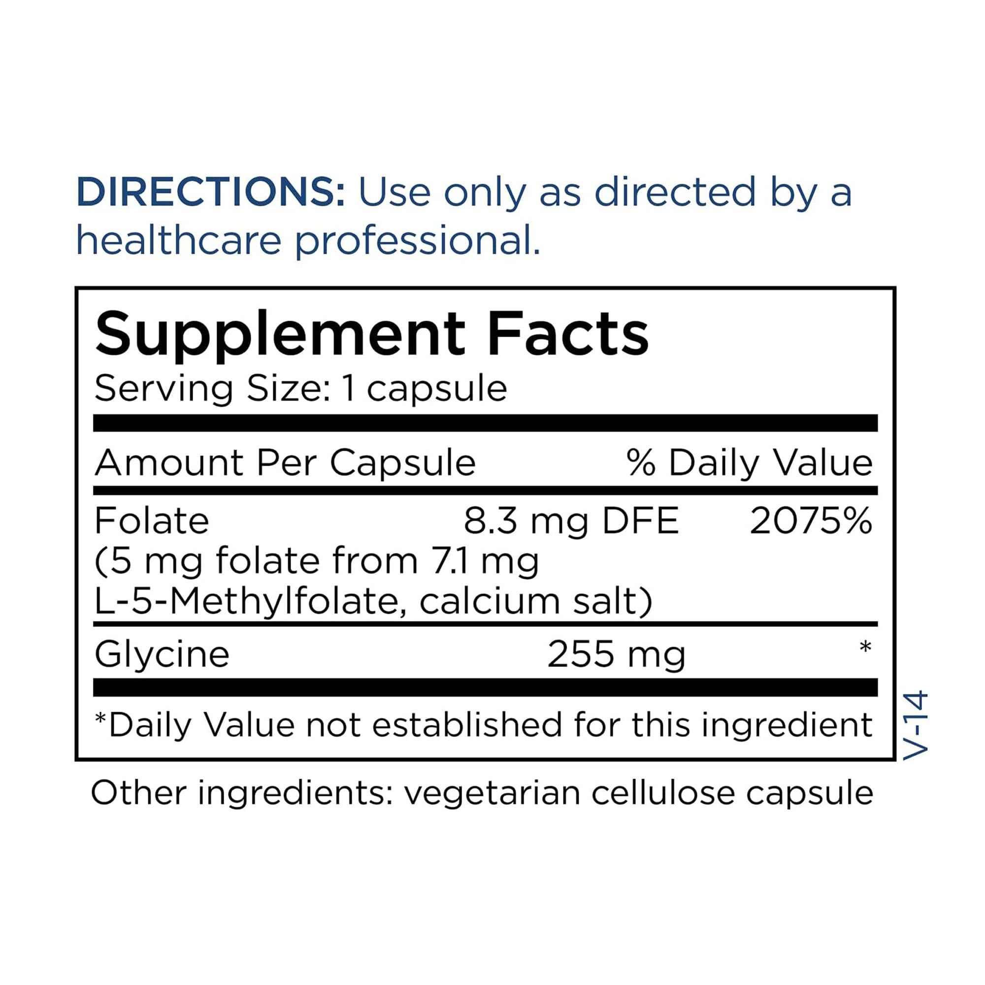 Vue globale du dosage quotidien de Metabolic Maintenance L-Methylfolate pour un soutien continu