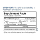 Vue globale du dosage quotidien de Metabolic Maintenance L-Methylfolate pour un soutien continu